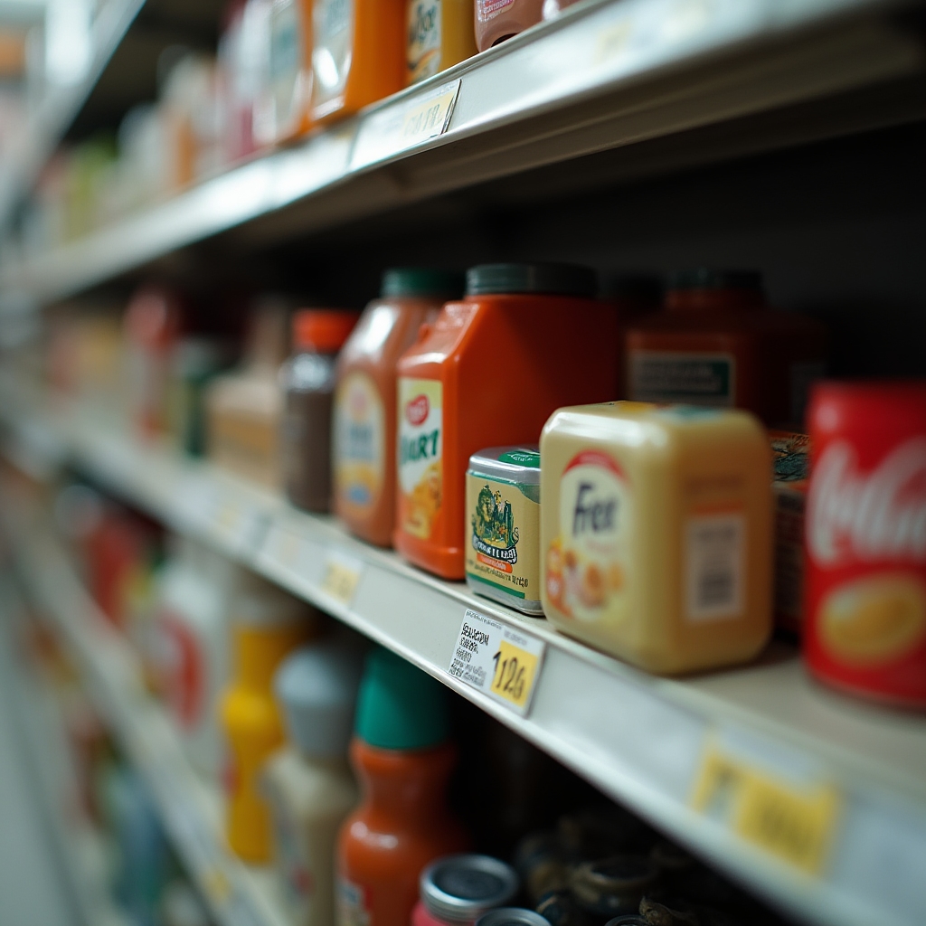 Expired products on a store shelf representing shrinkage costs